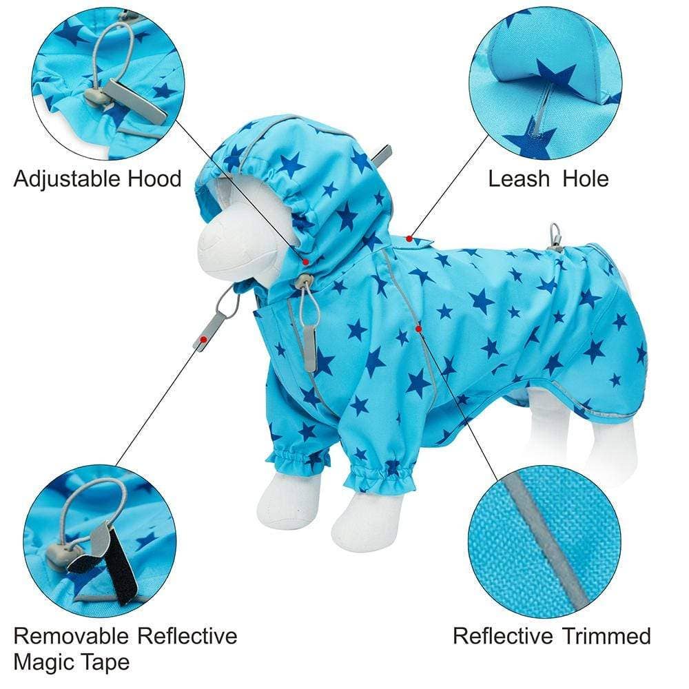 3 Colors, 2 Legs Reflective Dog Raincoat: Pink / 10"