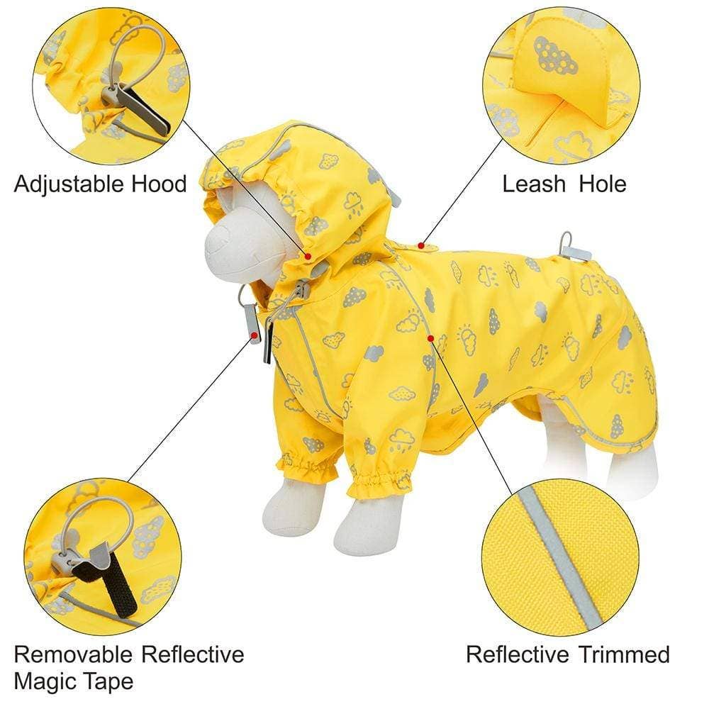 3 Colors, 2 Legs Reflective Dog Raincoat: Pink / 10"
